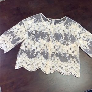 Ivory off white lace blouse
